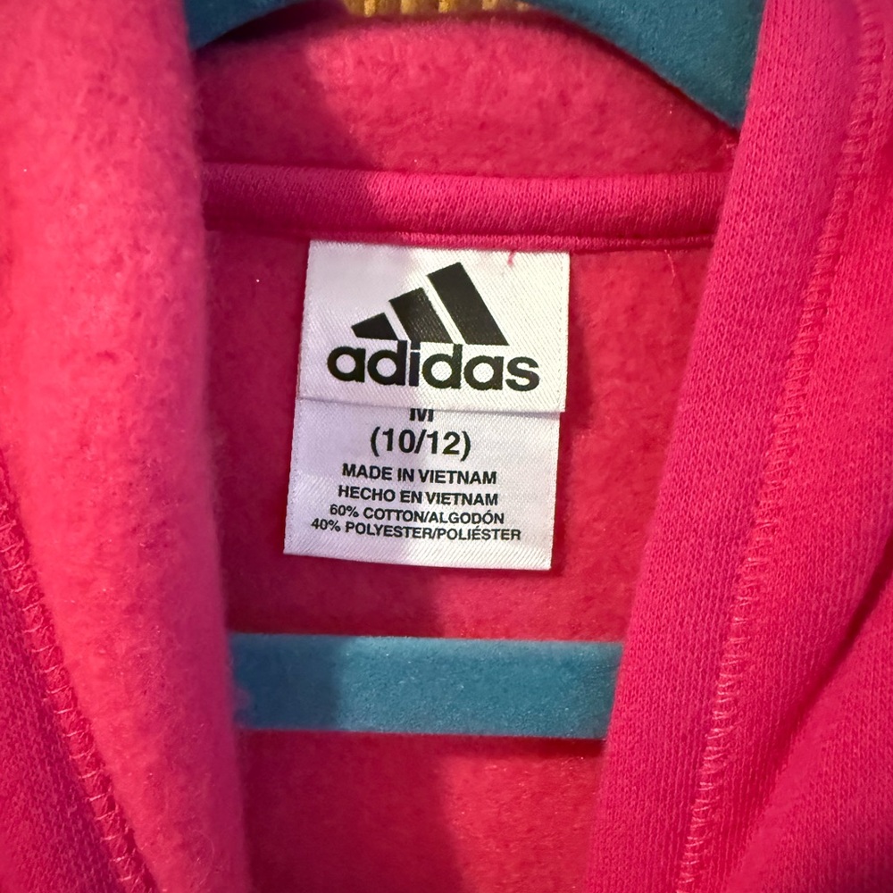 Adidas Pink Sweatshirt Hoodie with Logo - Picture 2 of 3